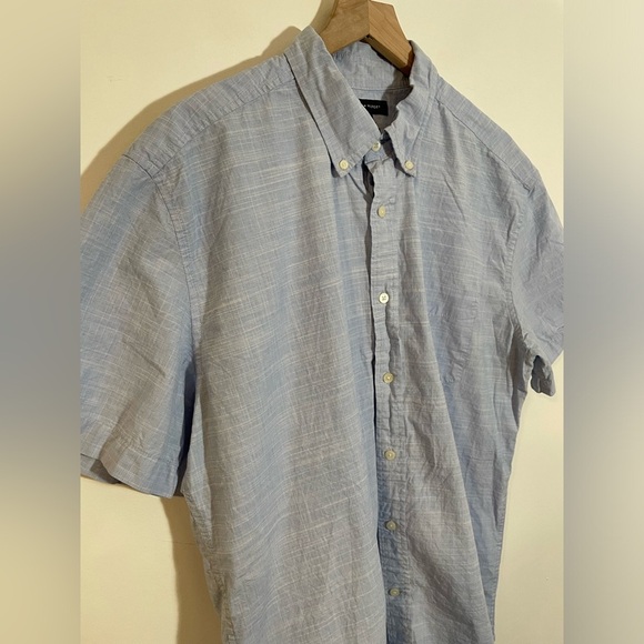 Tommy Hilfiger Blue Short Sleeve Button Down Shirt Lightweight Cotton Size XL - Picture 4 of 7